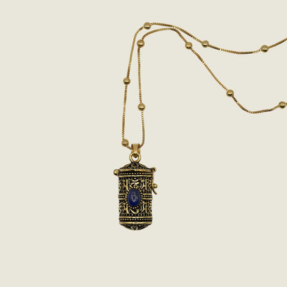 Engraved Tibetan mediation pendant with storage