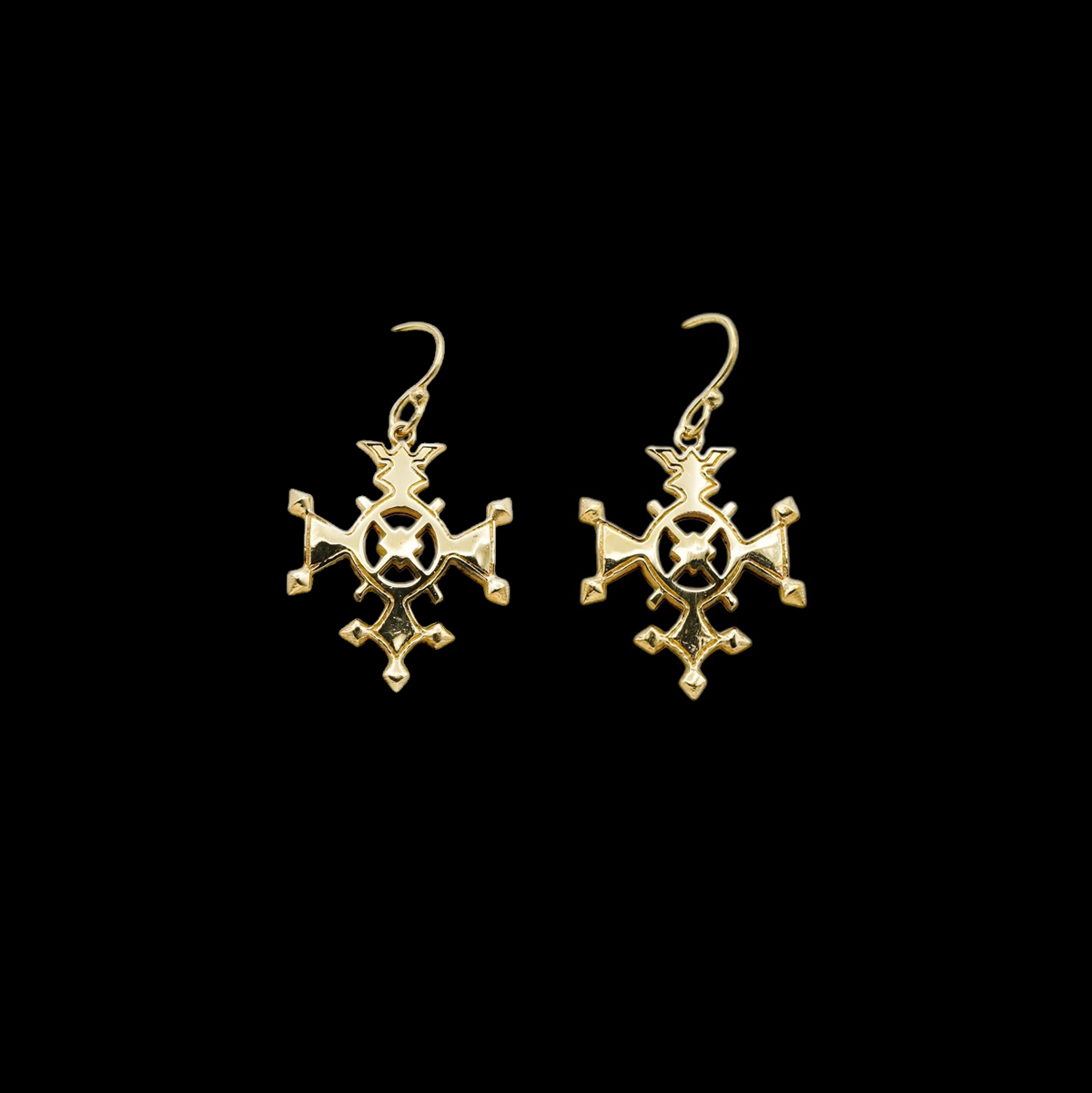 Cross compass shaped earrings