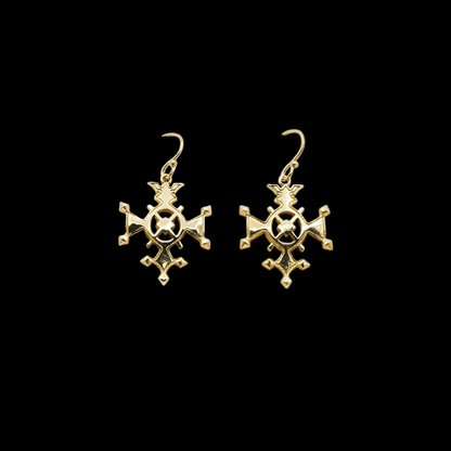 Cross compass shaped earrings
