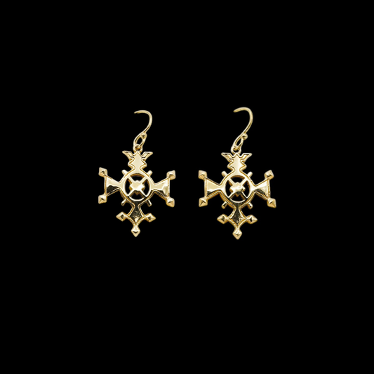 Cross compass shaped earrings