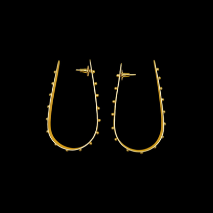 Pair of gothic golden hoop earrings