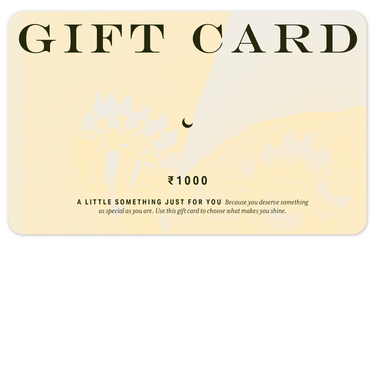 Digital gift card valued at 1000 Indian Rupee
