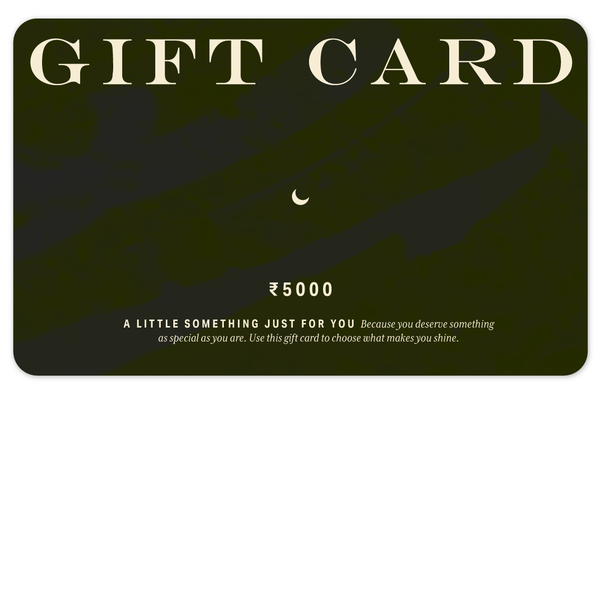 Digital gift card valued at 5000 Indian Rupee