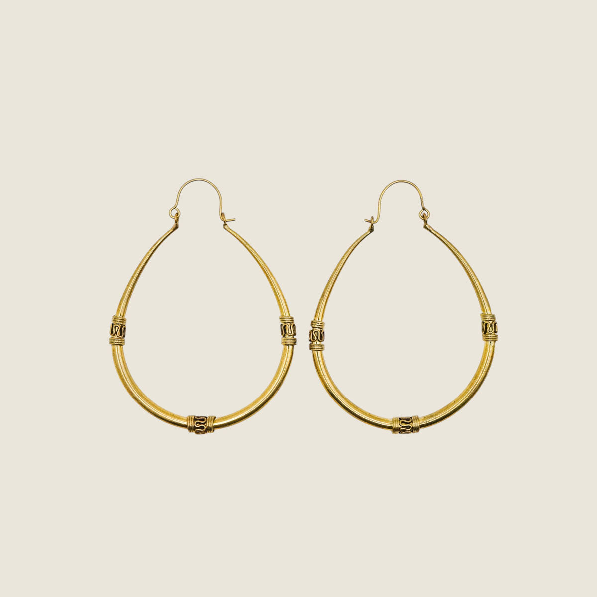 Antique south asian golden hoop earrings 