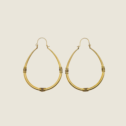 Antique south asian golden hoop earrings 